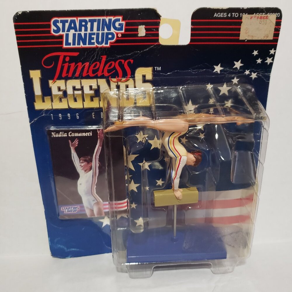 Nadia Comaneci" Gymnast Figure & Card 1996 Vintage NOS Collectible